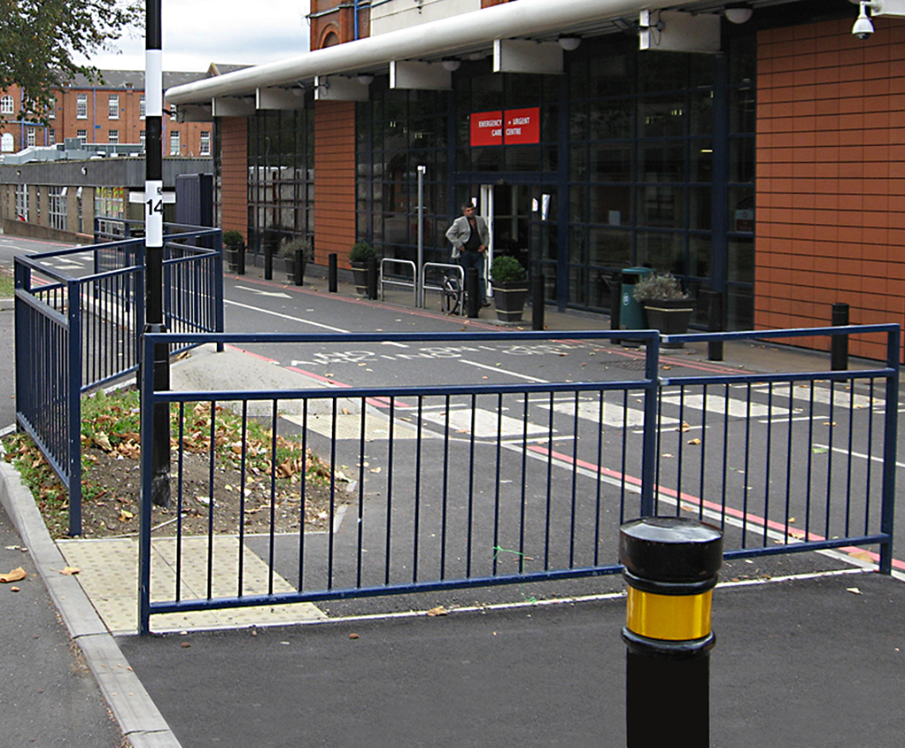 open spaces Pedestrian Guardrail galvanised mild steel AUTOPA ESI External Works