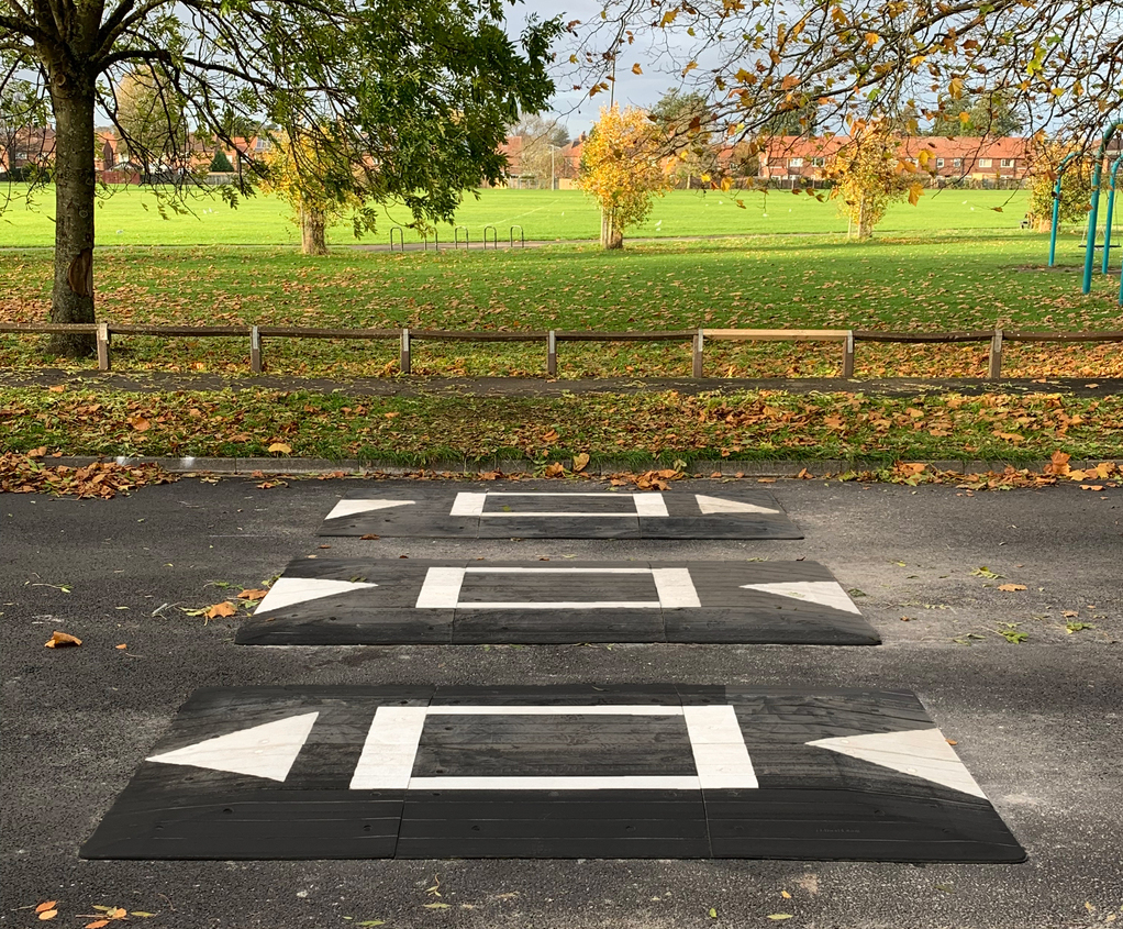 Traficop speed cushions Rediweld Rubber & Plastics ESI External Works