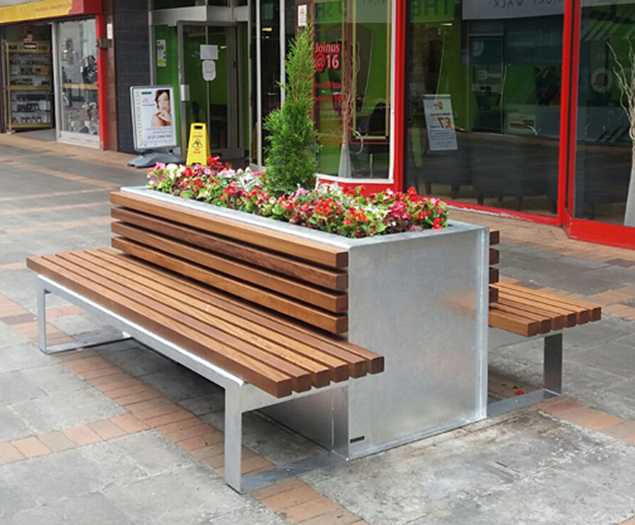 Wideboy Steel And Hardwood Planter Seat Citysquared Esi