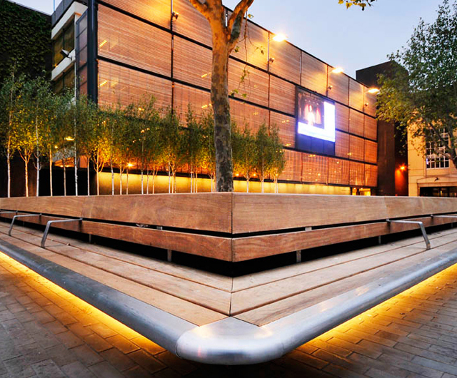 Bespoke street furniture, Wharf Green, Swindon Woodscape ESI