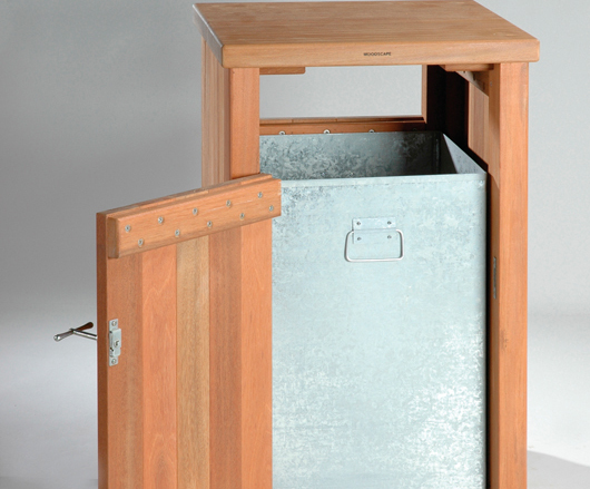 LBS 112 Hardwood Lockable Front Opening Square Bin Woodscape ESI   63785 1369756853101 PF 