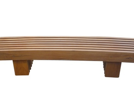 Type 8 curved hardwood timber bench | Woodscape | ESI External Works