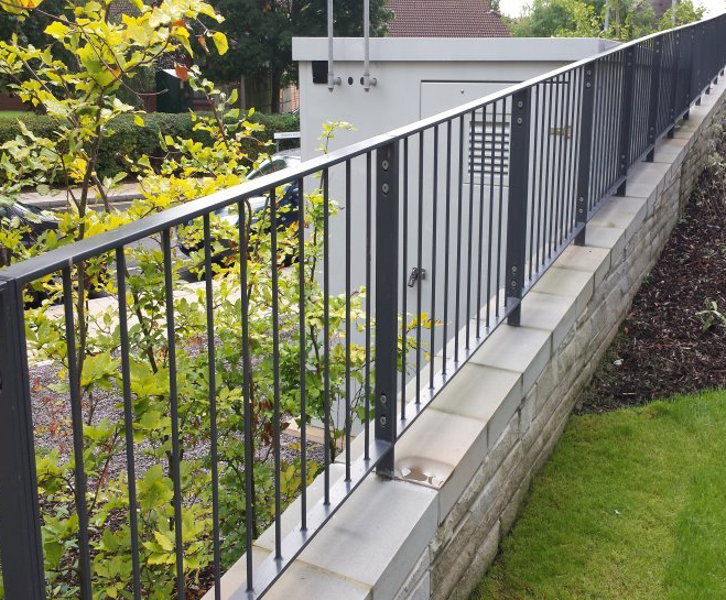 Flat top steel fencing | Alpha Rail | ESI External Works