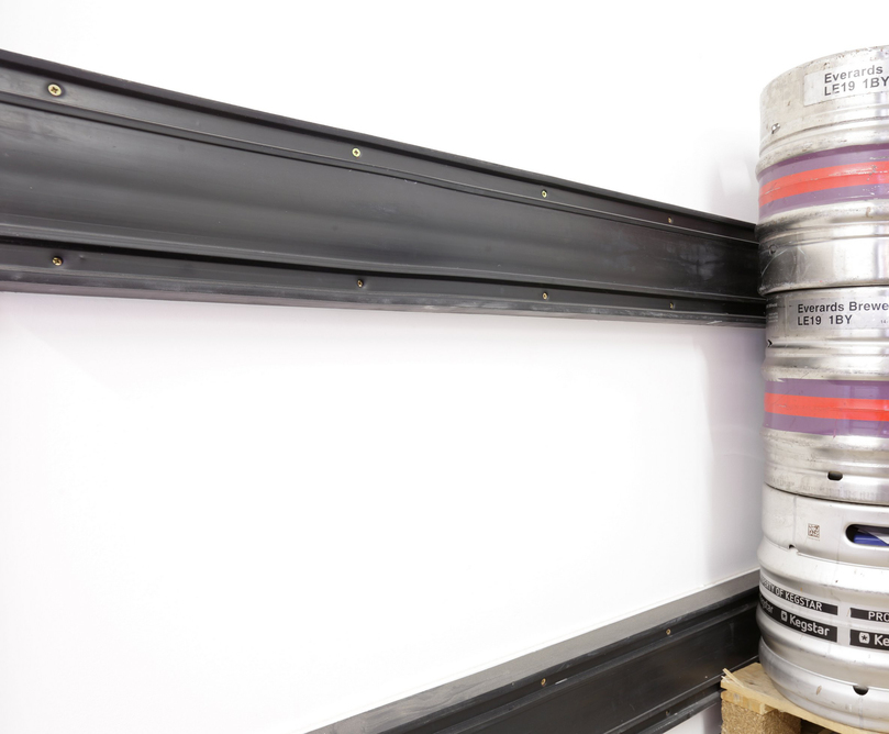 Service corridor wall protection for shopping centre Construction