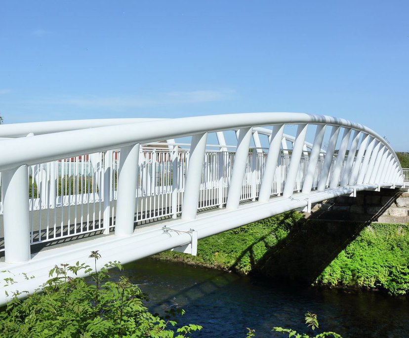 Bow string arch steel truss bridges CTS Bridges ESI External Works