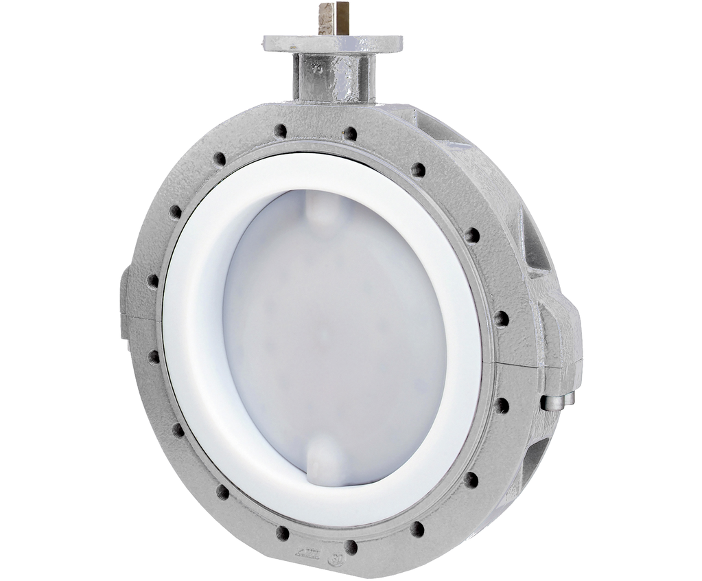 GEMÜ 490 PFAlined butterfly valve with bare shaft GEMÜ Valves