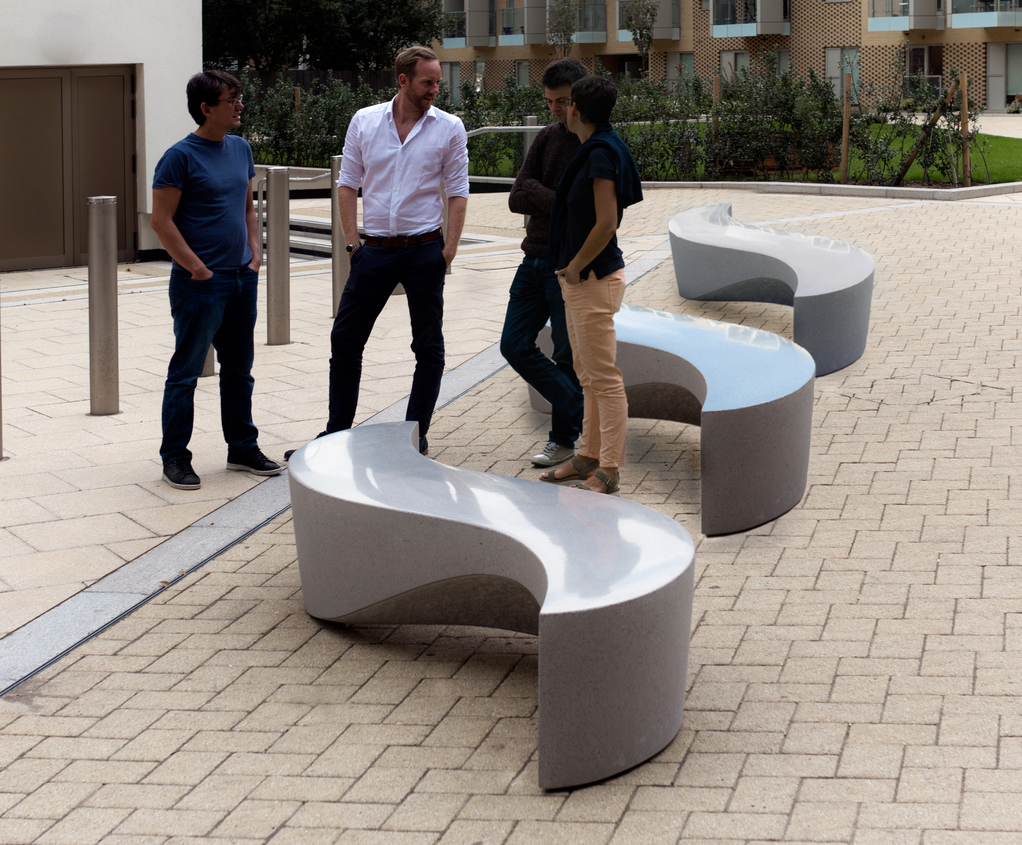 Wave Granite Aggregate Concrete Bench Barrell Sculpture Esi External Works