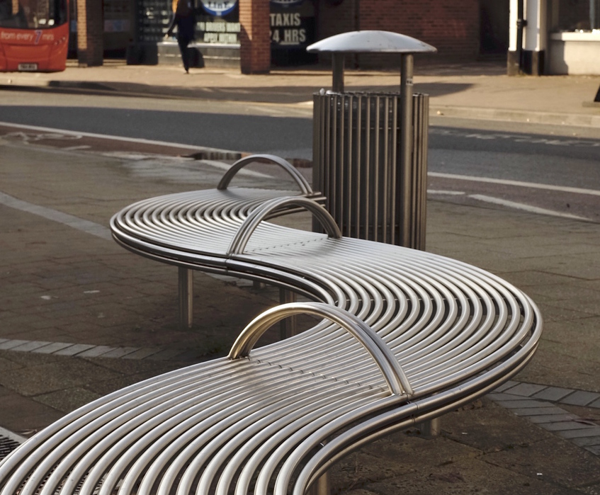Centerline coordinated street furniture Beeston Tram Benchmark