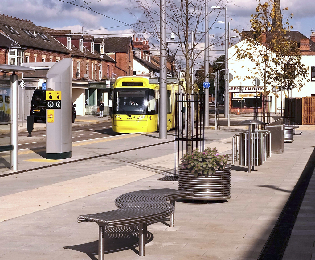 Centerline coordinated street furniture Beeston Tram Benchmark