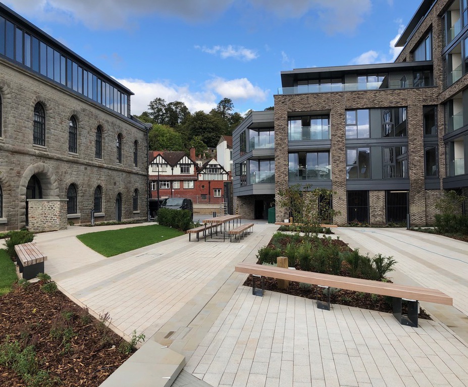 Exterior seating and table for harbourside regeneration