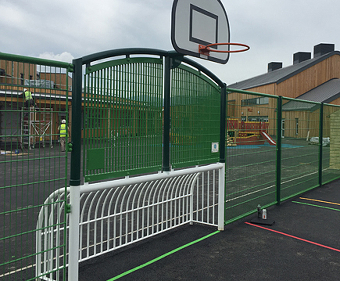 Ball Court Muga With Mini Goal Ends For Primary School Lightmain Esi External Works