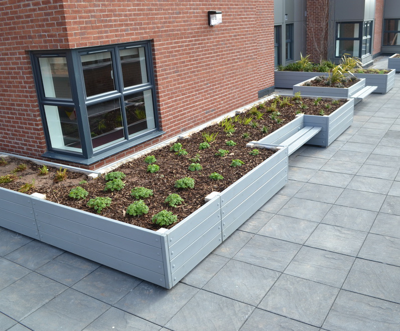 Planters for green roof gardens Street Design ESI External Works