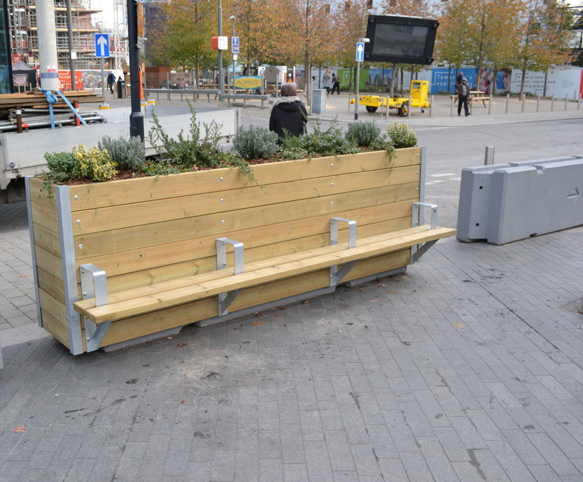 Long barrier planters Street Design ESI External Works
