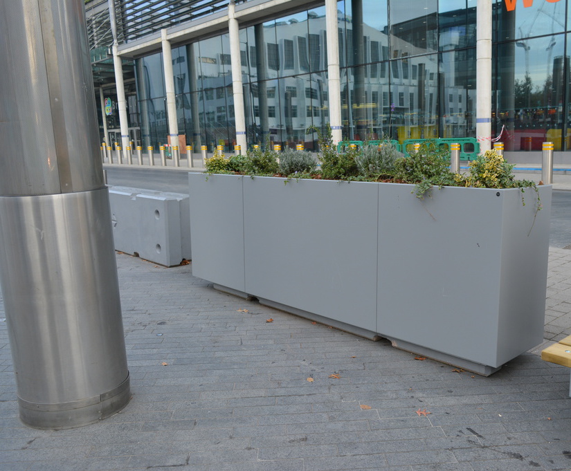 Long barrier planters Street Design ESI External Works