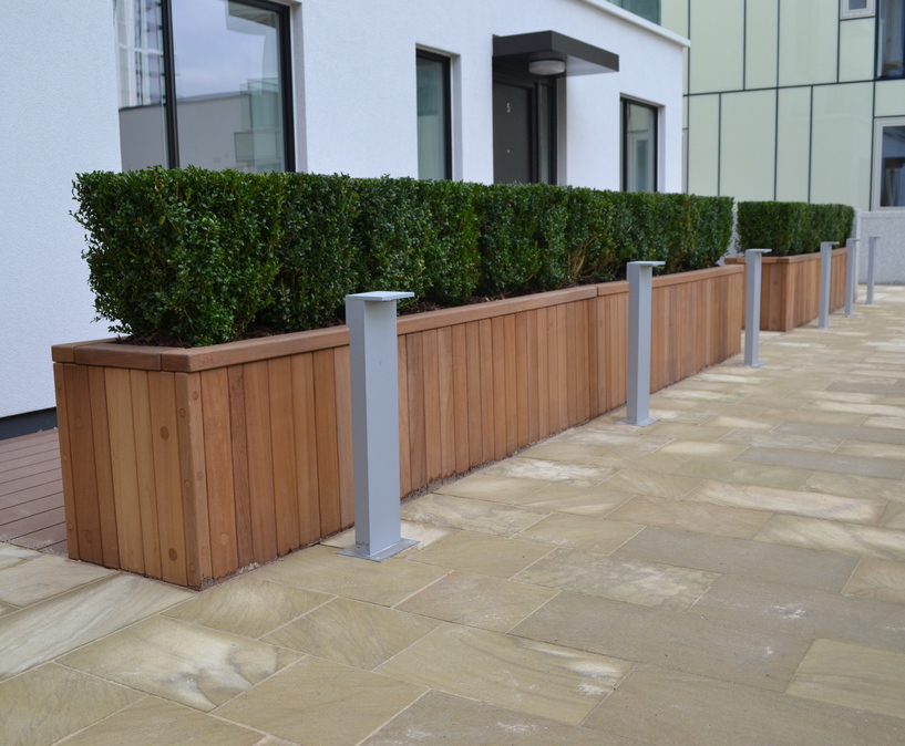 Long barrier planters Street Design ESI External Works