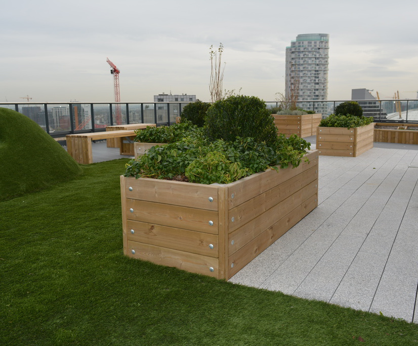Planters for green roof gardens Street Design ESI External Works
