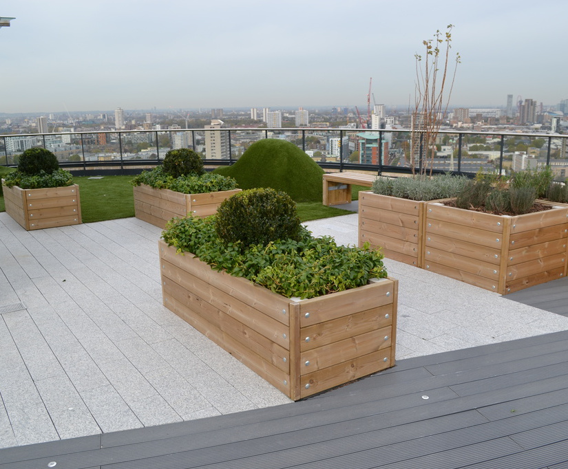 Planters for green roof gardens Street Design ESI External Works