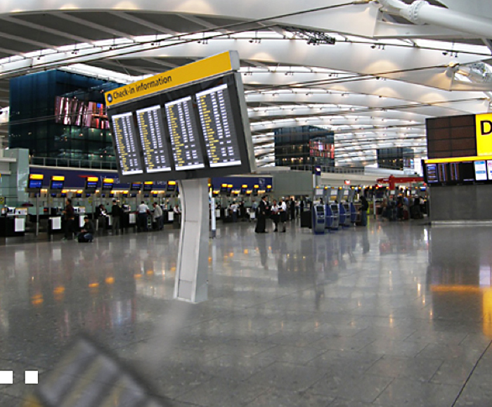 Airport flight information and departure screens