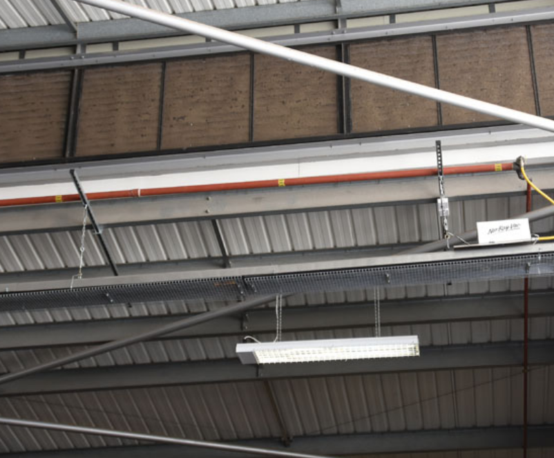 Radiant heating system for rugby club facilities Reznor ESI