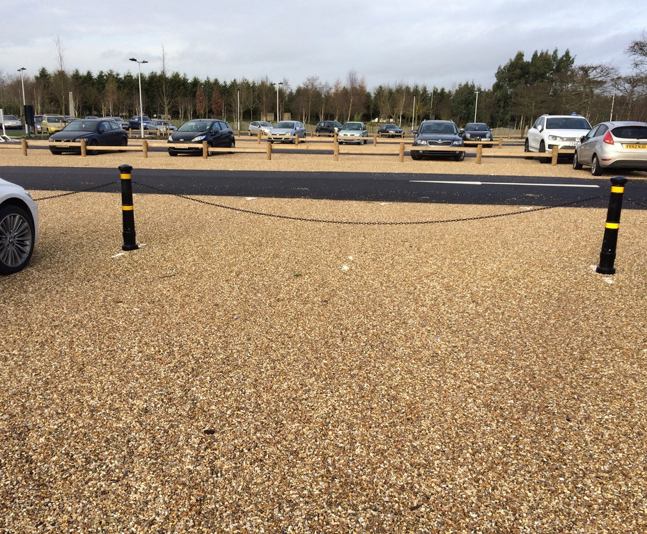 Gravelfilled car park National Memorial Arboretum Terram ESI