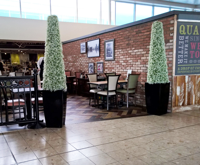 Kubik planters and artificial plants Edinburgh Airport Livingreen Design ESI Interior Design