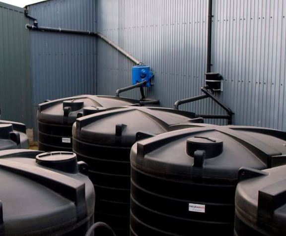 Rainwater harvesting storage tanks for new farm building | Enduramaxx ...