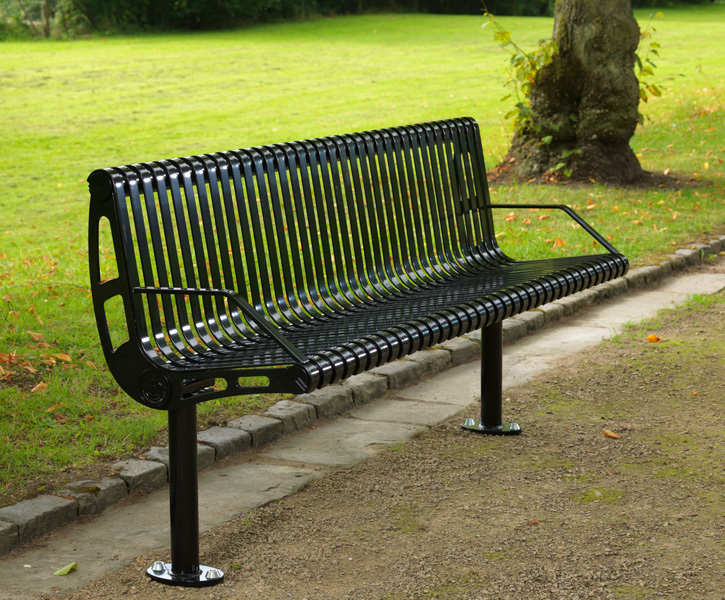 Tula Mild Steel Seat Goose Foot Street Furniture Esi 1810mm Tula Mild Steel Seat With Sculpted Arm Rests