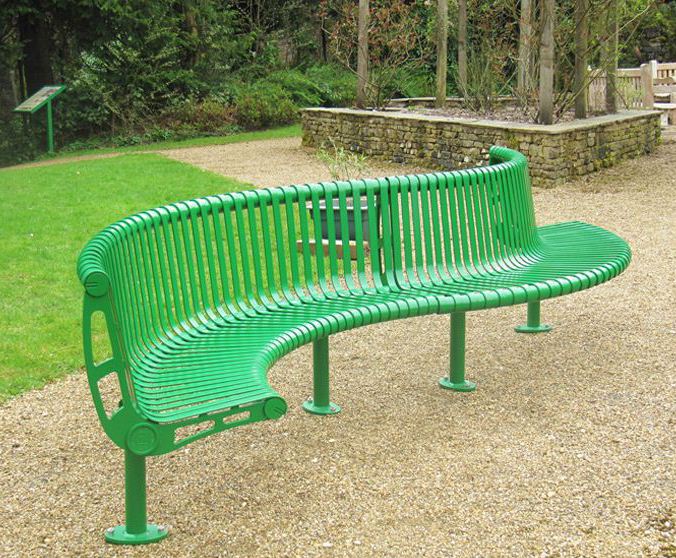 Tula Curved Mild Steel Seat Goose Foot Street Furniture Esi Tula Curved Stainless Steel Seat