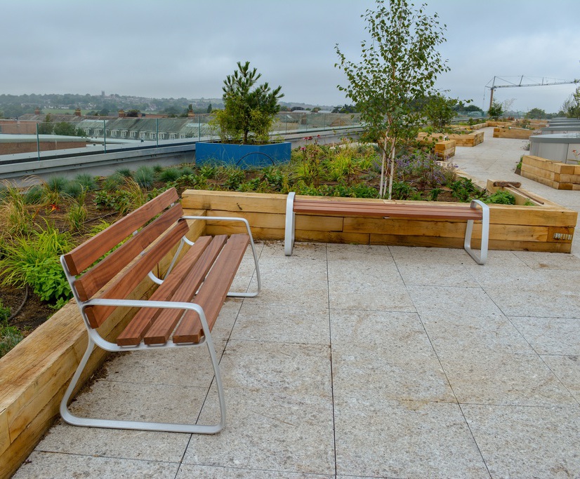 Outdoor furniture for university library's roof terrace Artform Urban