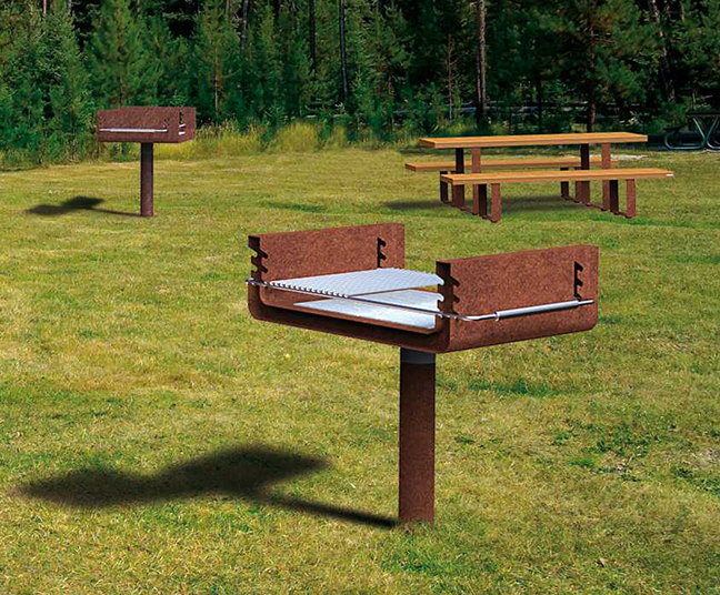 B Bq Corten Steel Barbecue Artform Urban Furniture Esi