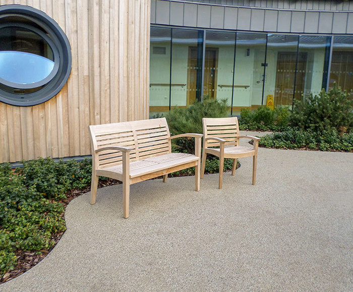 Outdoor timber furniture for cancer treatment centre Artform Urban