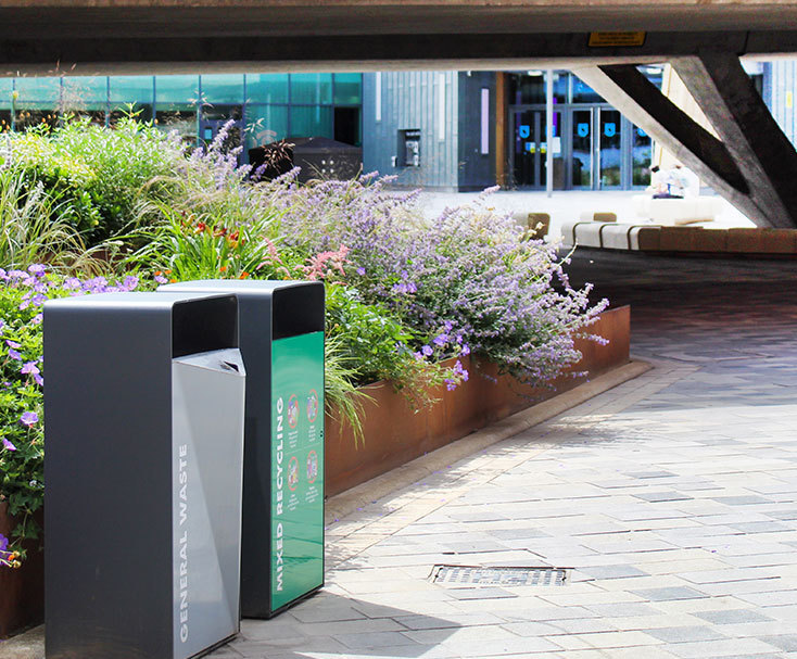 Litter and recycling bins University of Sheffield Artform Urban