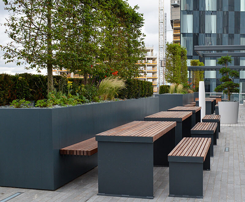 Bespoke planters for roof top terrace, Deansgate Square | Artform Urban ...