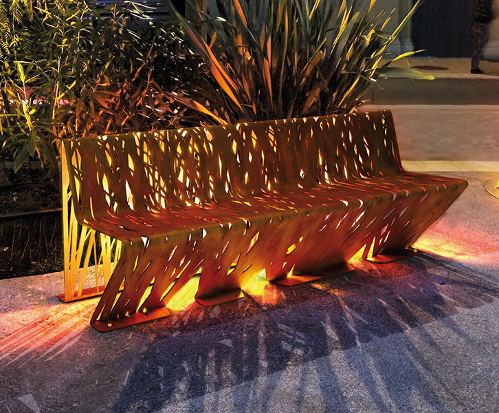 Crossed Contemporary Laser-cut Steel Bench By LAB23 | All Urban | ESI ...
