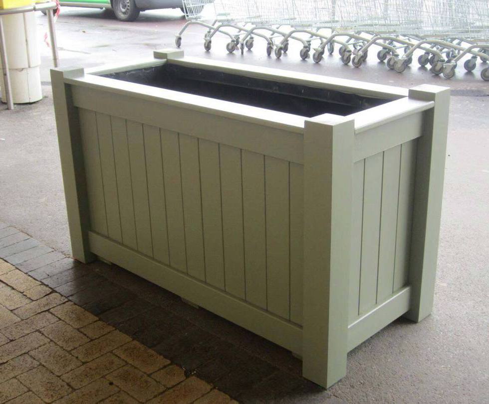 Bespoke timber commercial planters for Waitrose stores Taylor Made