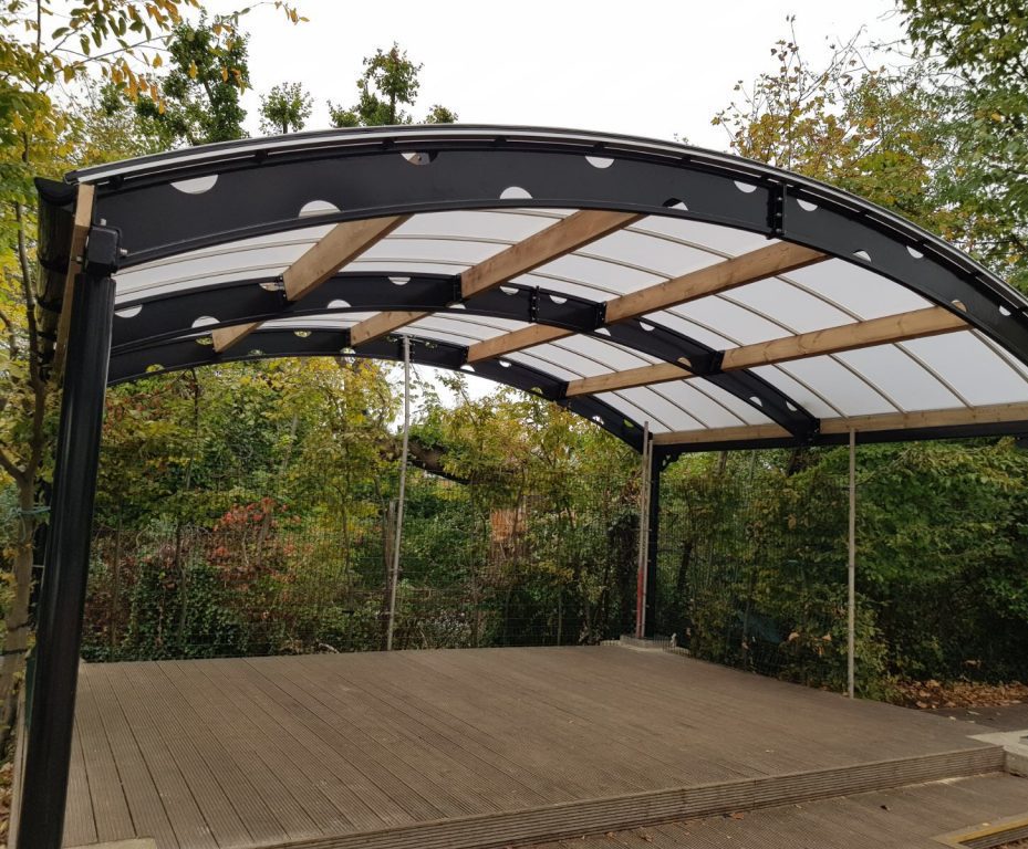 Bespoke Steel Canopy For Primary School Shelter Setter Shelters