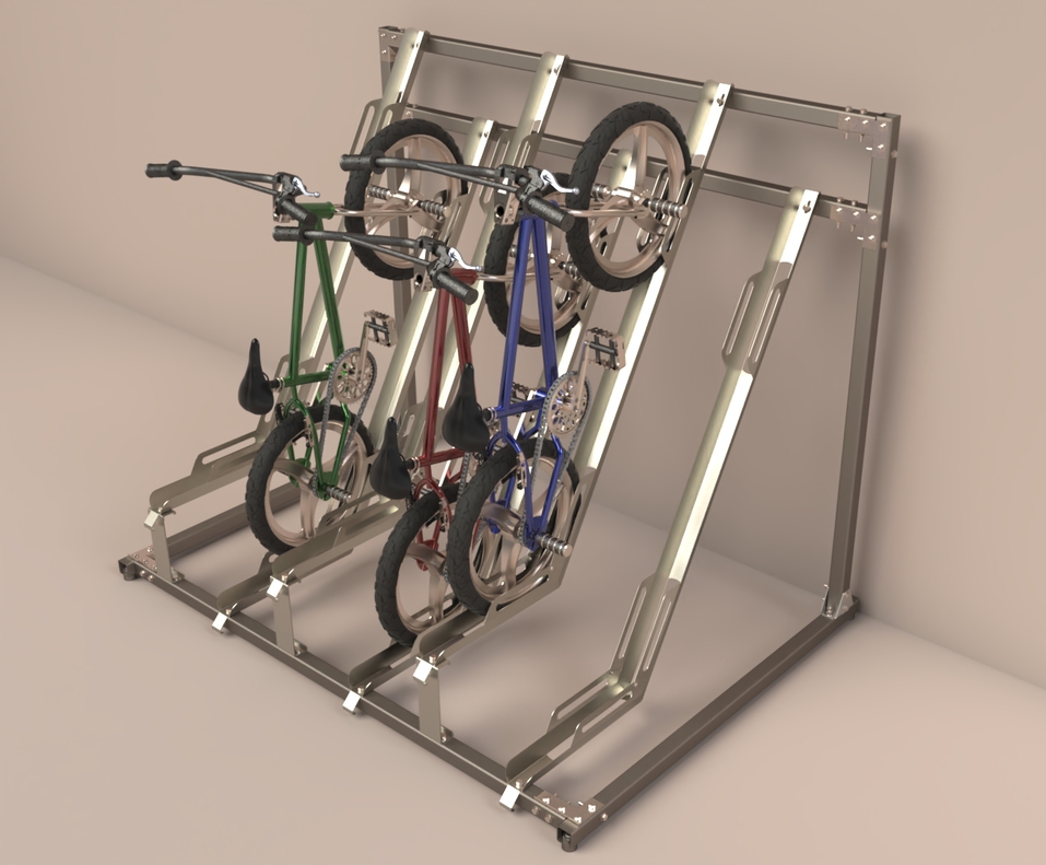 Semivertical spacesaving cycle racks CYCLERAX ESI External Works