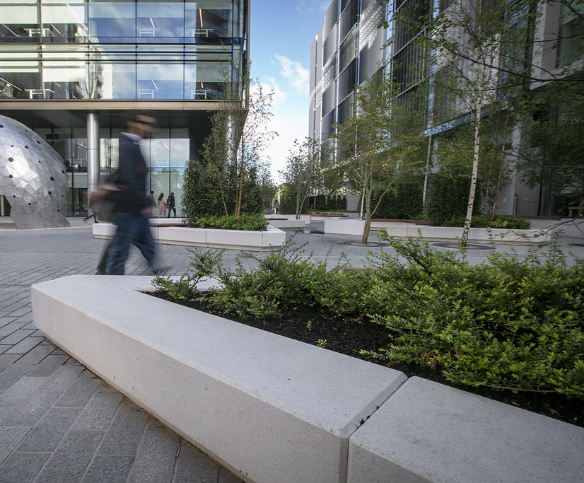 Bespoke polished concrete benching for commercial space Cassidy
