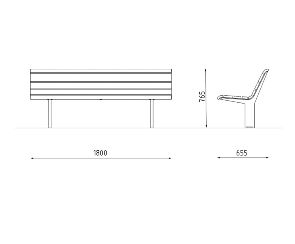 NISHA cast iron and timber park bench seat STREETPARK GreenBlue Urban ESI External Works