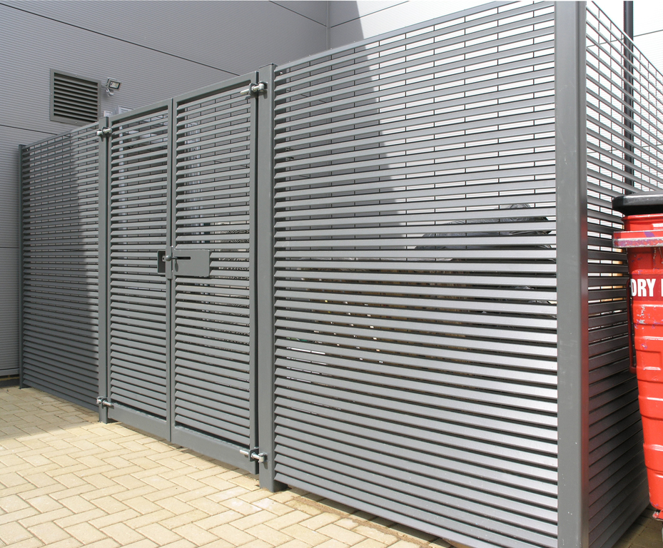 Bin stores and fencing at retail park Lang+Fulton ESI External Works