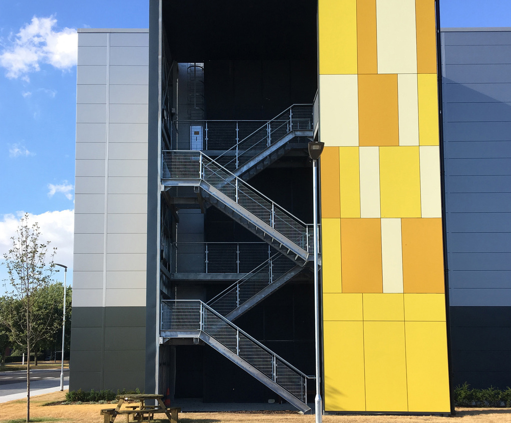 External emergency exit staircases for new offices Lang+Fulton ESI