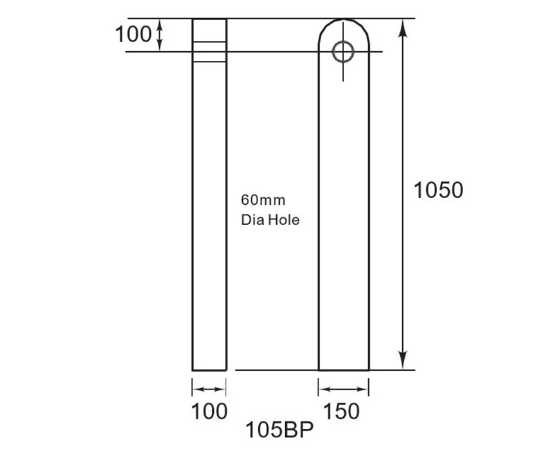 Concrete post and rail system with 60mm steel tubing Street