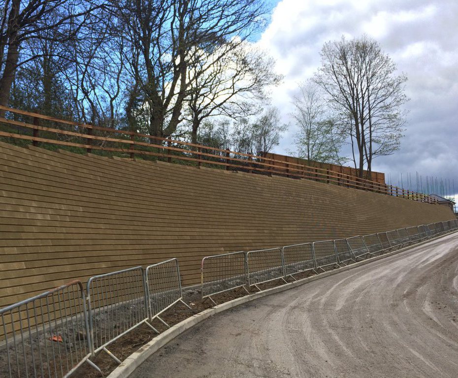 Curved retaining wall for Barratts Homes Anderton ESI External Works