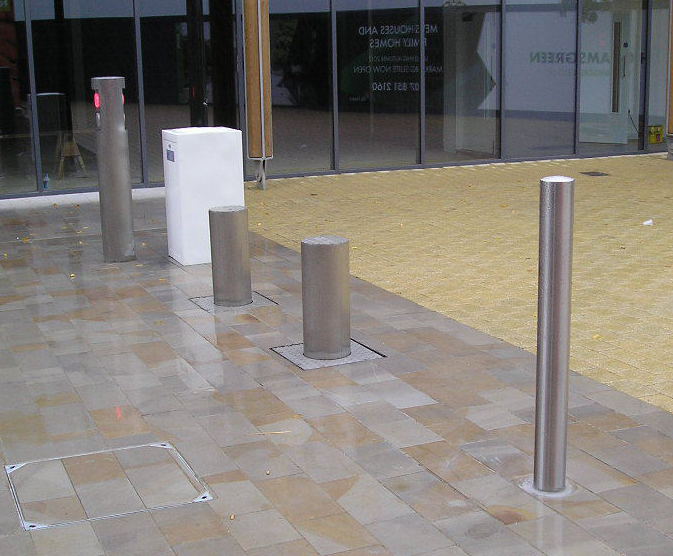 Hydraulic rising bollards Frontier Pitts ESI External Works