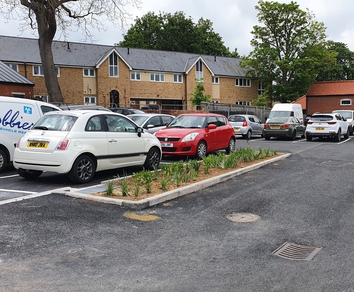 HydroPlanter™ rain garden system for car park, Newmarket GreenBlue Urban Ltd ESI External Works