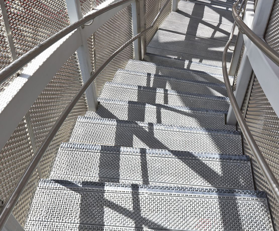 Walkways, stair treads and landings, ArcelorMittal Orbit Elefant Gratings ESI Building Design
