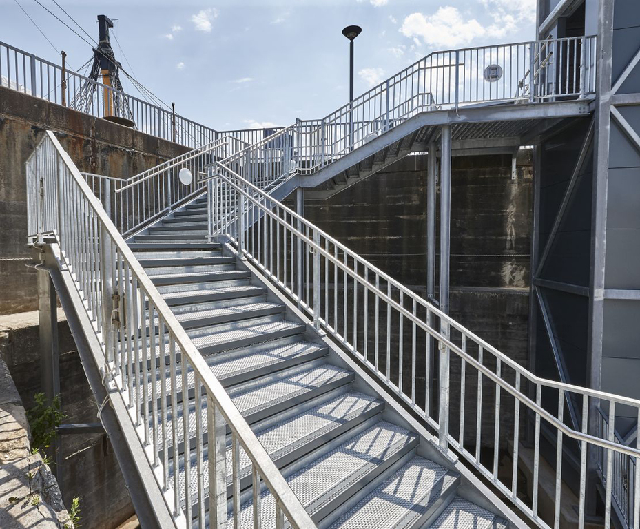 Walkways, stair treads and landings for HMS MM.3 Elefant Gratings ESI Building Design