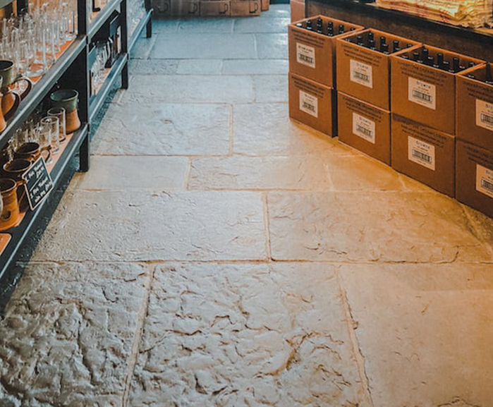 Rustic interior Stone Flooring for Dunkertons Cider shop Westminster Stone ESI External Works