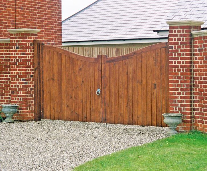 Timber driveway gates AVS Fencing ESI External Works