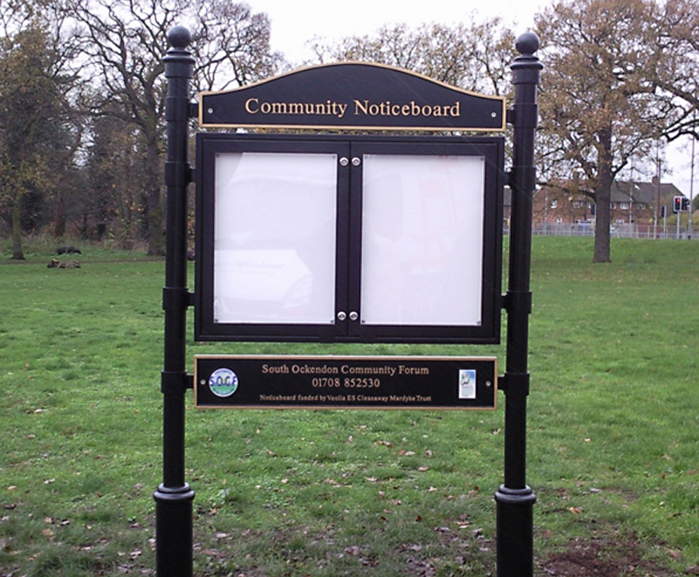 External metal noticeboards Fitzpatrick Woolmer Design & Publishing ESI External Works